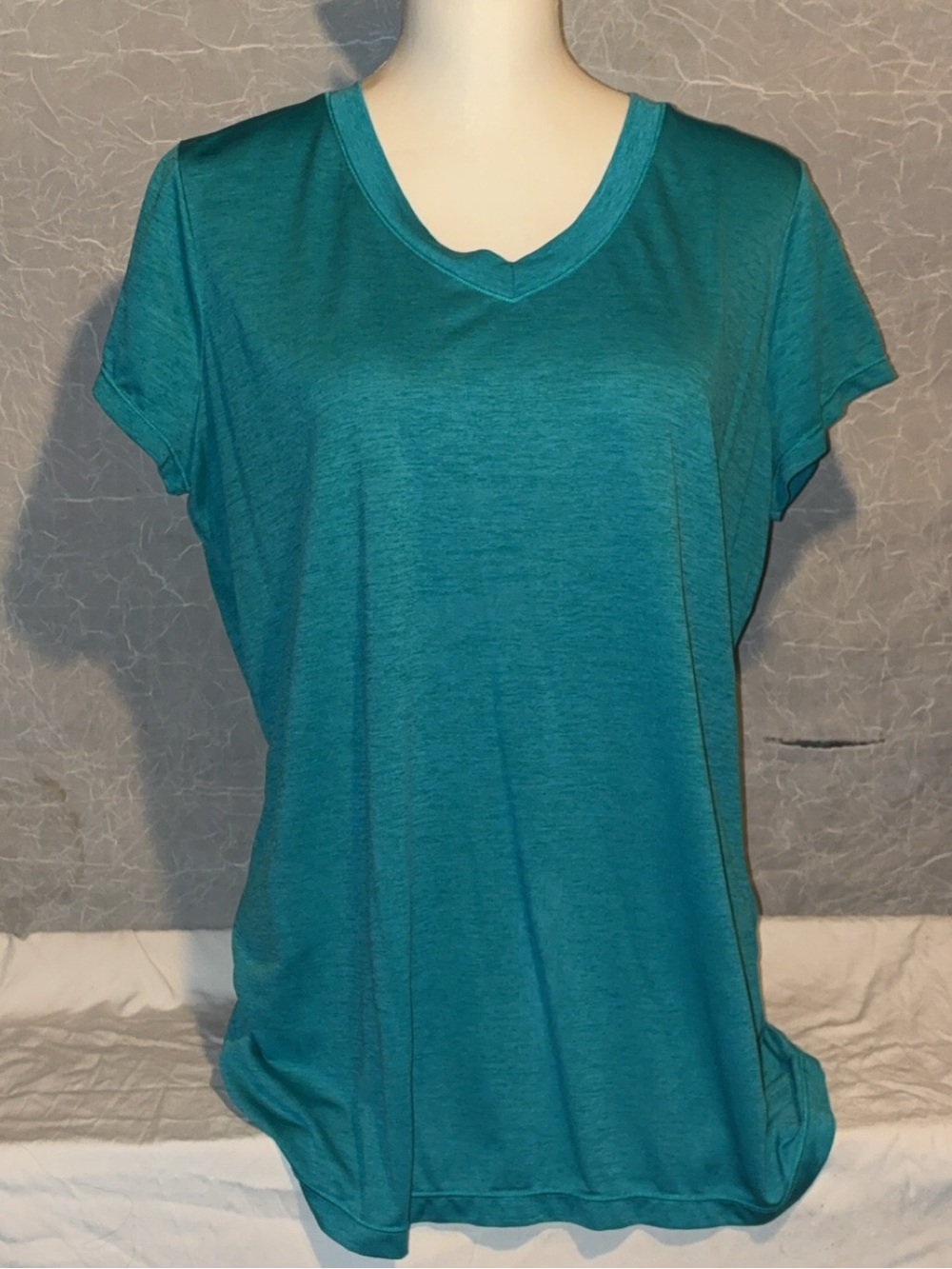 Xersion Teal V-Neck Short Sleeve Workout Tee XL